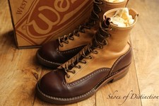 Wesco Jobmaster Tan Brown Leather Derby Boots Shoe Mens UK 8.5 US 9.5 F EU 42.5