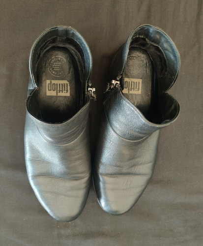 Fitflop black leather ankle - black,