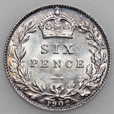 1902, EDWARD VII SIXPENCE