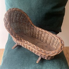 Brown wicker rocking dolls - wicker,
