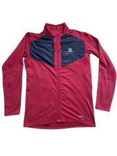 Salomon Jacket Mens Large Red Advanced Skin Warm Full Zip Running Performance 