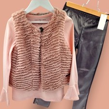 Calvin Klein Jeans Girls 3-piece Designer Outfit Set- 5 Yrs- Faux Fur- BNWT