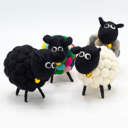 Handmade felt sheep decoration - sheep,