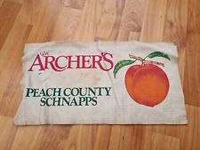RARE VINTAGE ARCHERS PEACH COUNTRY SCHNAPPS PUB BAR BEER TOWEL BREWERIANA