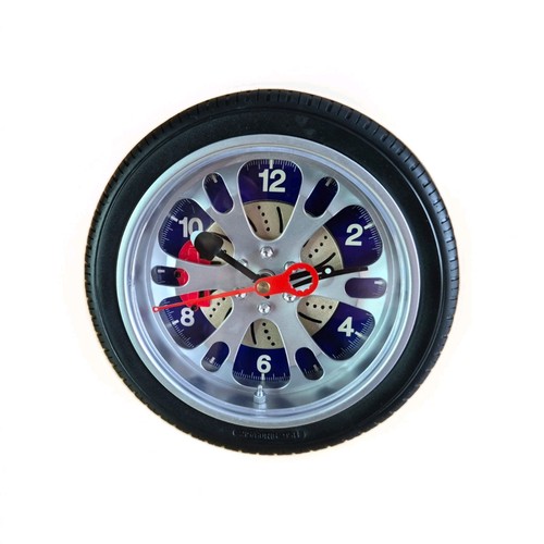 Retro alloy wheel tyre clock - tyre,