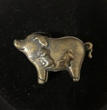 Bronze Brass Pig Pin earrings