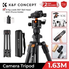 K&F Concept 64" Aluminum Travel Camera Tripod w/ Phone Holder Ball Head for DSLR