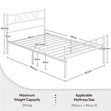 3ft Single Simple Metal Bed