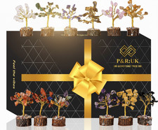 12 Mini Chakra Gemstone Trees Set – Healing Crystal Tree of Life Reiki Gift Box