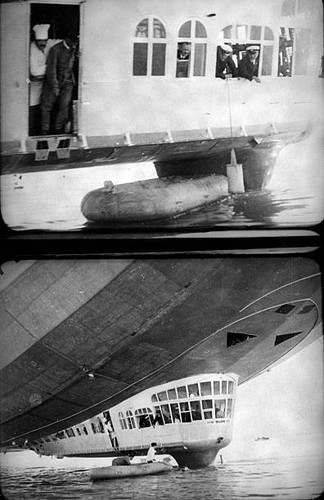 Inflatable boat leaving - an,