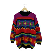 Vintage Fenn Wright Manson Workshop Wool Mohair Sweater Pullover Colorful Womens