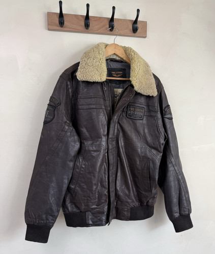 Leather aviator flying bomber - aviator,