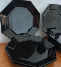 2 Vintage Arcoroc Black Octime