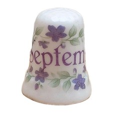 September Thimble Fenton China Company Bone China Made In England Purple Flowers