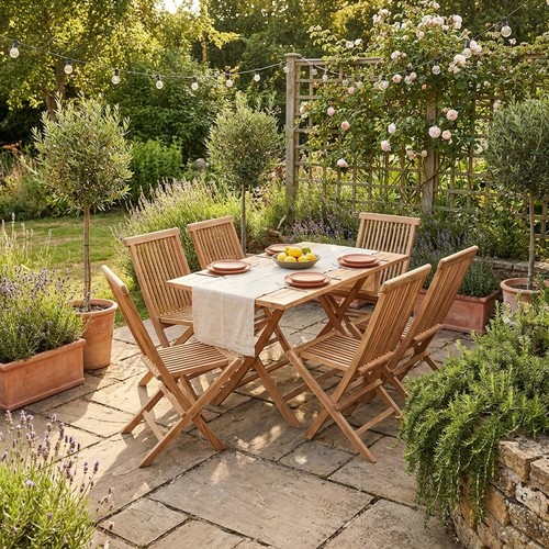 Piece solid teak wood garden - 7,