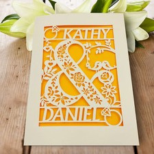 Personalised Wedding Anniversary Card Custom Any Names for Wife Husband Couples