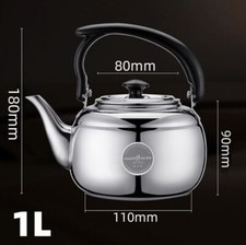 1L/1.5L Stainless Steel Tea Kettle Stove Top Kettle Teapot Kitchen Tea Stovetop