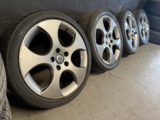 GENUINE OEM VW MONZA 18” 5x112 ALLOY WHEELS + TYRES CADDY GOLF SEAT SKODA