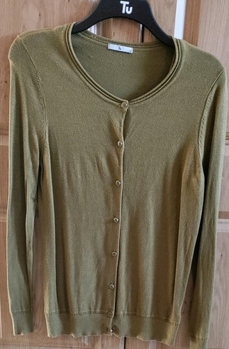 Olive green knit cardigan - tu,