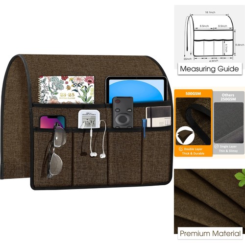 Linen armchair caddy remote - caddy,