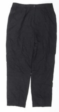 Artigiano Womens Black Wool Stretch Tailored Trousers Size 14