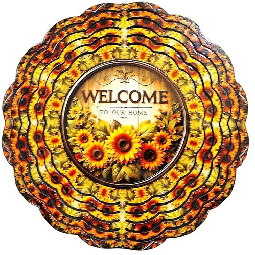 Sunflower welcome metal wind - welcome,