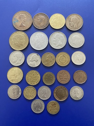 Old coins world mix x25 - coins,