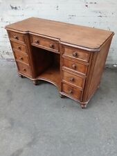 Farmhouse Pine Pedestal Desk  Victorian Style Writing Desk  Dressing Table