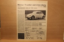 Original VW VOLKSWAGEN 1200 1300 BEETLE  (1971) Motor Trader Service Data No.502