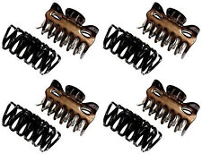Set of 8 Black Hair Claw Clip and Brown Butterfly Bull Dog Design Hair Claw Clip