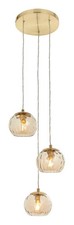 Ceiling Light Brass Dimple 3 Satin Brushed Brass/Gold Pendant Endon 91971