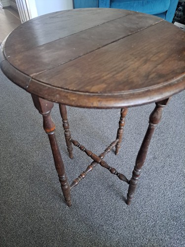 Vintage wood drop leaf table - wood,