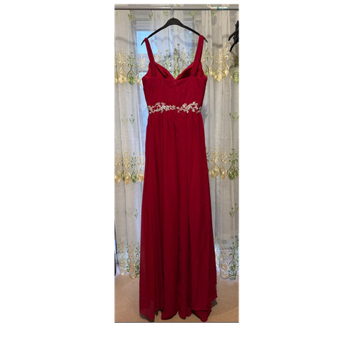 Red sleeveless bridesmaid - red,