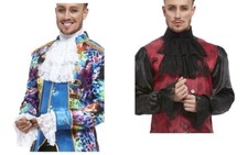 Black white lace jabot - black,