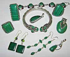 Lovely choice of GREEN MALACHITE pendants bangles bracelets rings earrings new