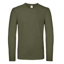 Mens Long Sleeve T-Shirt  Crew Neck Soft Cotton Ringspun Tee by B&C 150