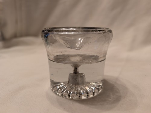 Antique glass anti tip inkwell - antique, anti-tip