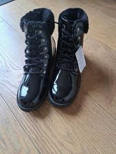 M&S Kid's Back Patent Ankle Boots UK 3 EU 35.5 NEW