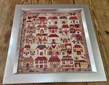 Houses home sweet home  finished cross stitch  Framed