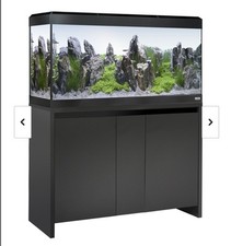 200l Fluval Fish tank with cabinet, with equipment and ornaments
