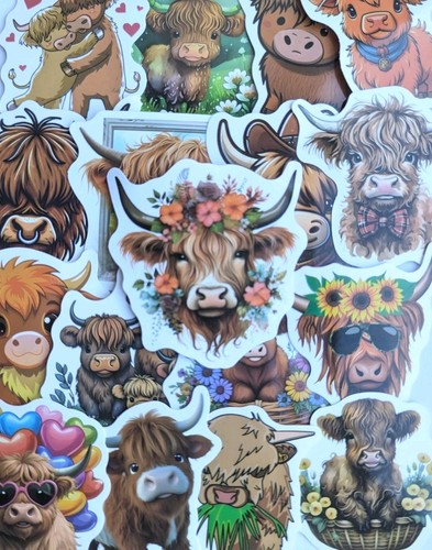 Highland cow stickers - cow,