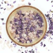 Small Amethyst Rose Quartz Mixed Chips Crafts Tiny Mini Gemstones Undrilled