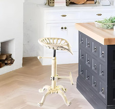 Rustic Industrial Farmhouse Tractor Seat Adjustable Bar Stool Industrial Bar Cha