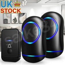 Wireless Door Bells Waterproof 1000ft Long Range Plug in LED Flash 2 Receivers