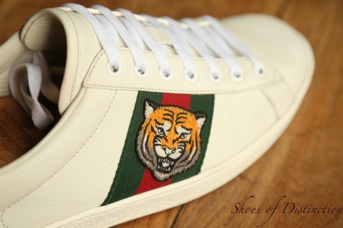 Gucci ace tiger motif - tiger, white