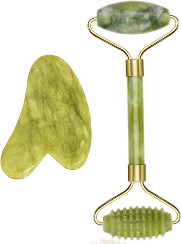 Jade roller gua sha set - roller,