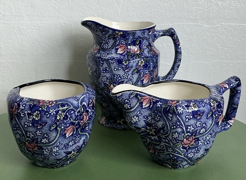 Ringtons blue chintz floral - chintz,