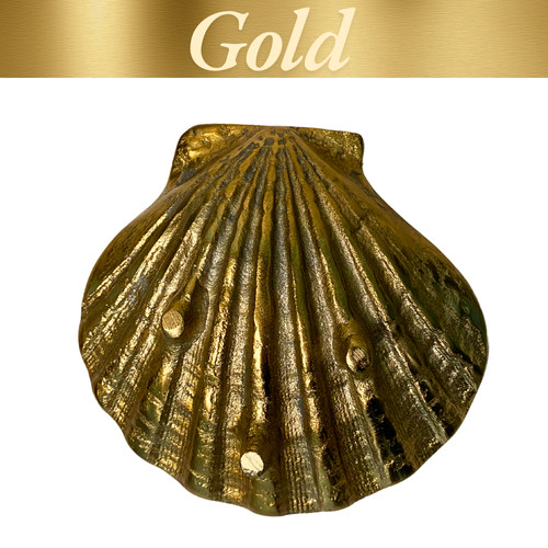 Metal sea shell decor 13cm - metal,