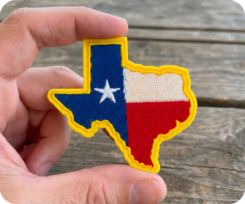 Texas state shape flag iron - &,