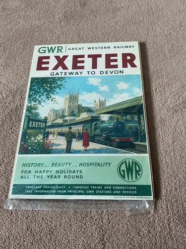 Gwr exeter travel poster - gwr,